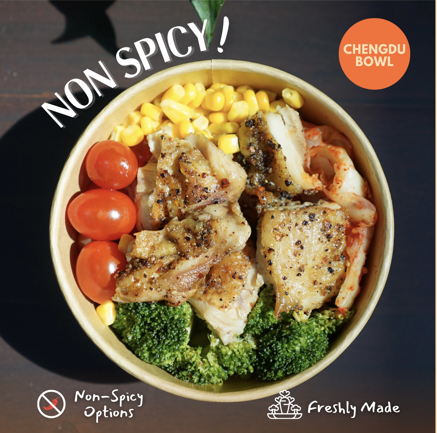Non-spicy chicken grain bowl