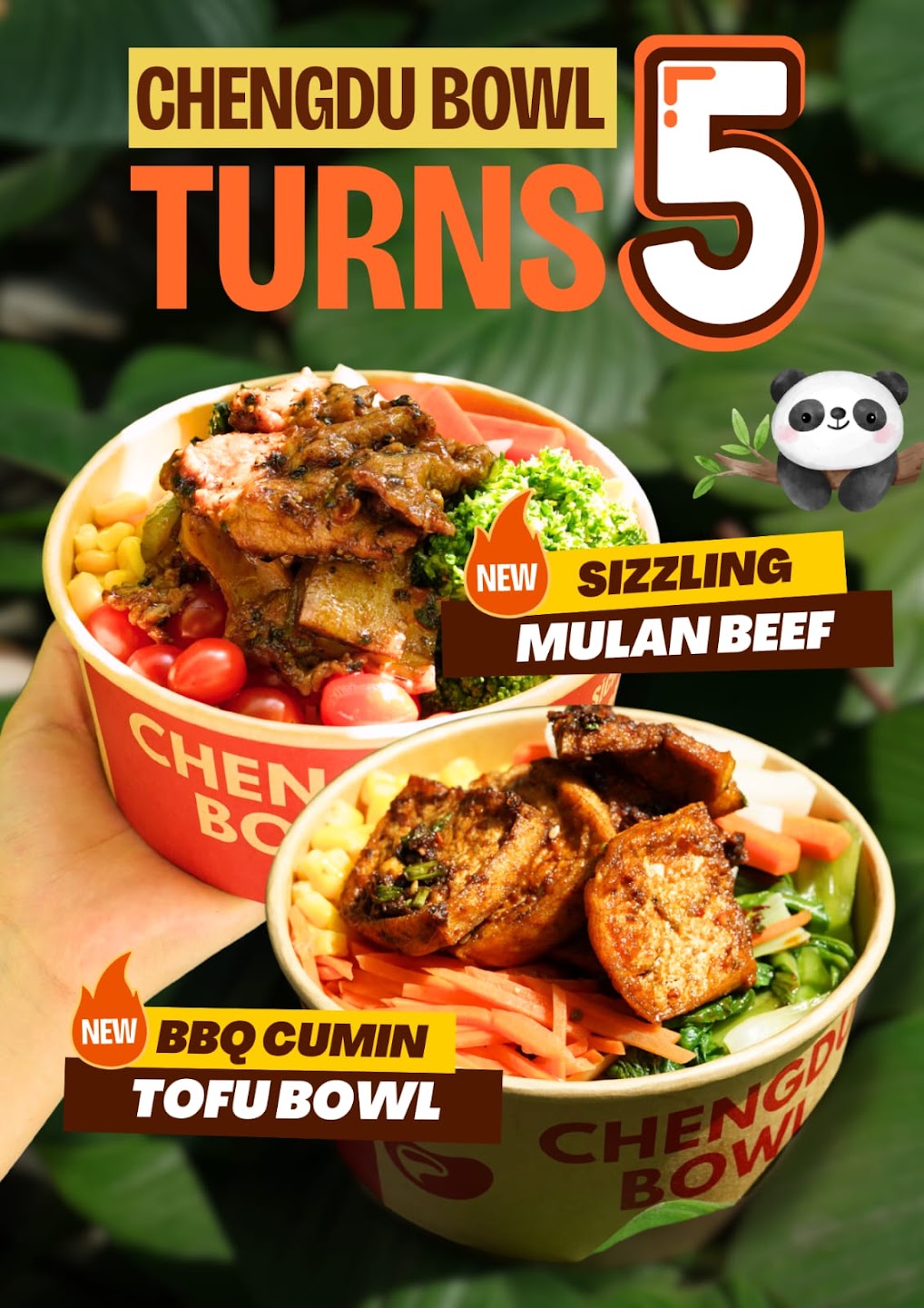 Sizzling Mulan beef and BBQ cumin tofu bowls